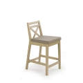 BORYS LOW krzesło barowe niskie dąb sonoma / tap. Inari 23 (1p=1szt)