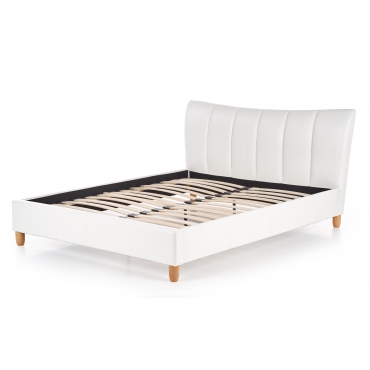 SANDY łóżko tapicerowane biały (2p=1szt)